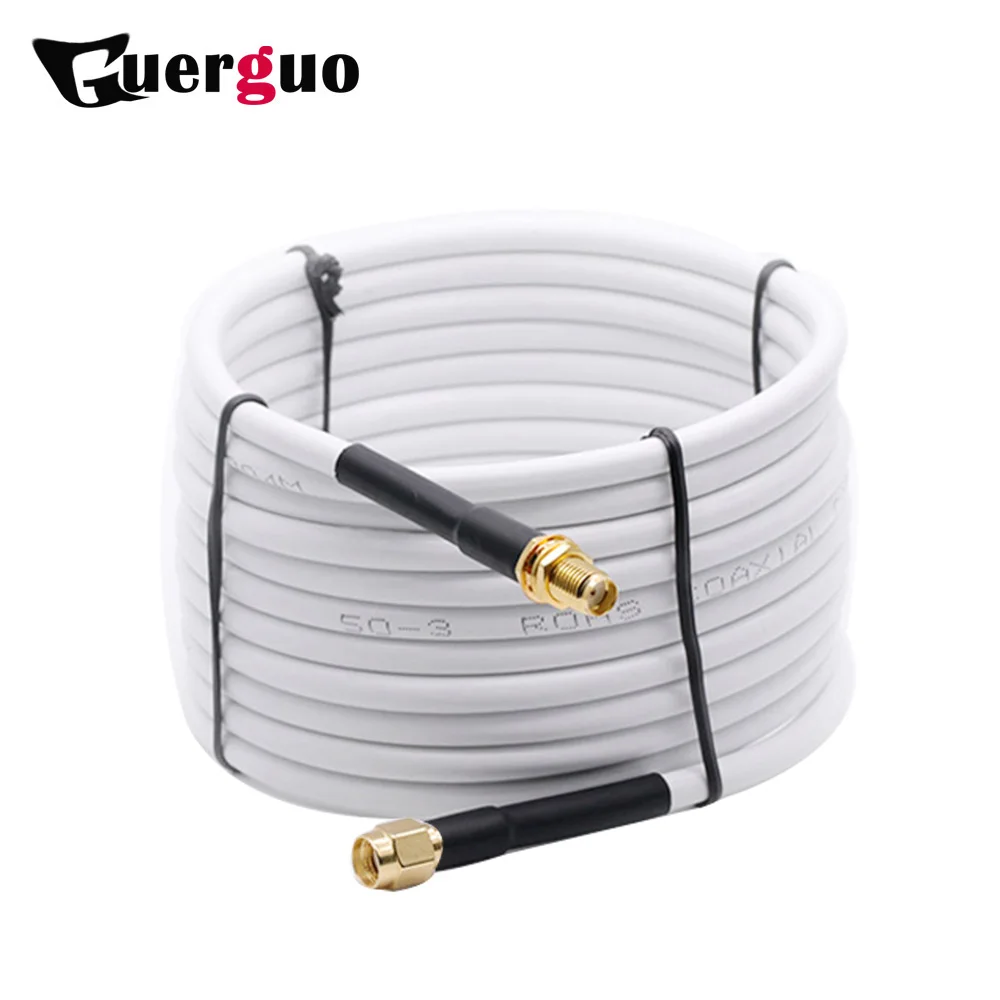 

1M 2M 5M 10M 20M SMA Male to SMA Male RG58 50ohm Coaxial Cable SMA Plug WiFi Antenna Extension Cable Connector Adapter Pigtail