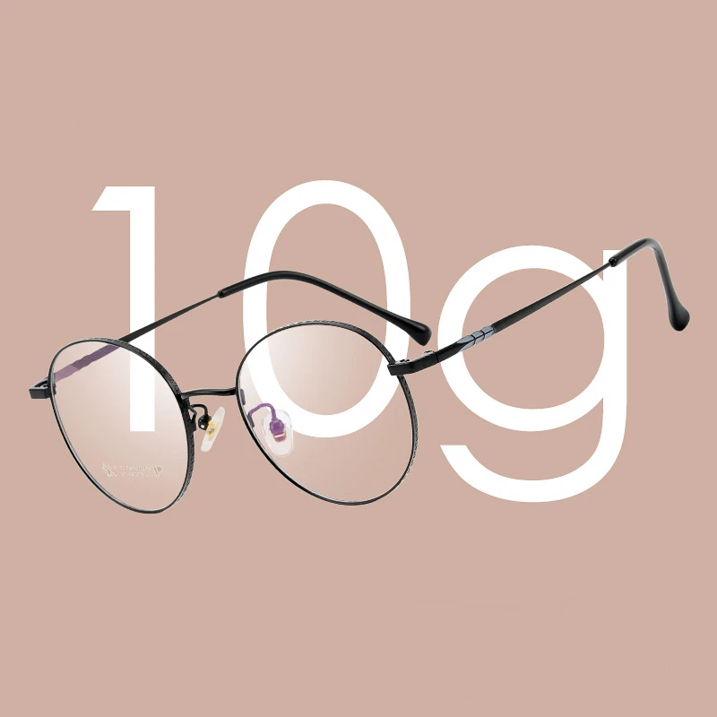 

Retro Round Eyeglasses Frame For Men And Women Ultra Light Pure Titanium Myopia Hyperopia Astigmatism Glasses Frame 2065