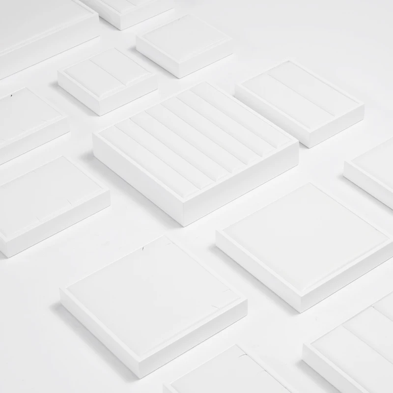 Original Jewelry Ring Display Plate White Paint Bracelet Necklace Plate Combination PU Leather Jewelry Stand