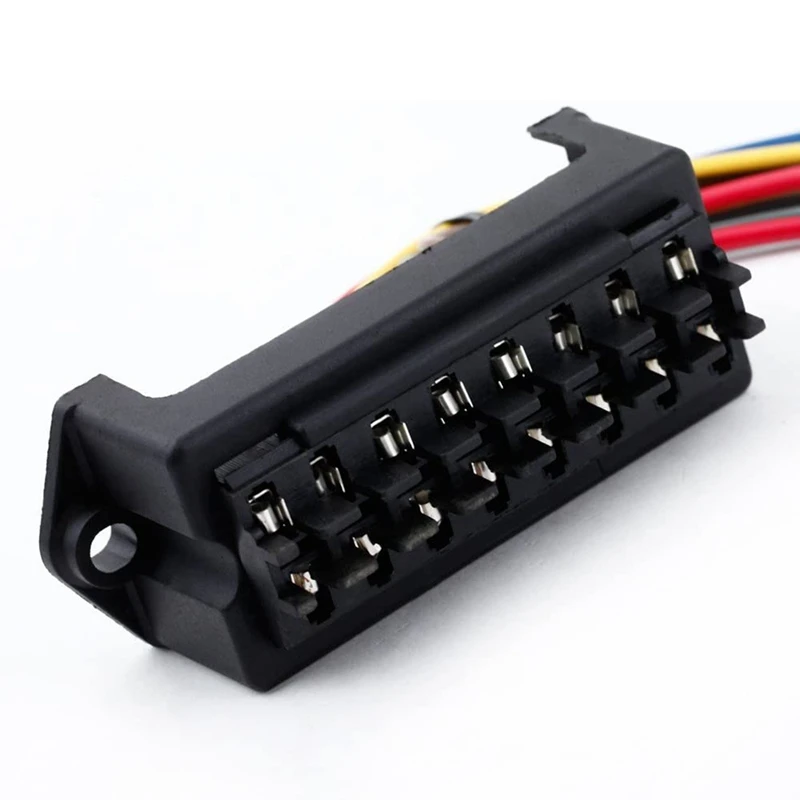 

2X 8 Way DC32V Circuit Blade Fusebox Fuseblock Fuseholder ATC ATO 2-Input 8-Ouput Wire For Bus Ship Trailer Car Coat