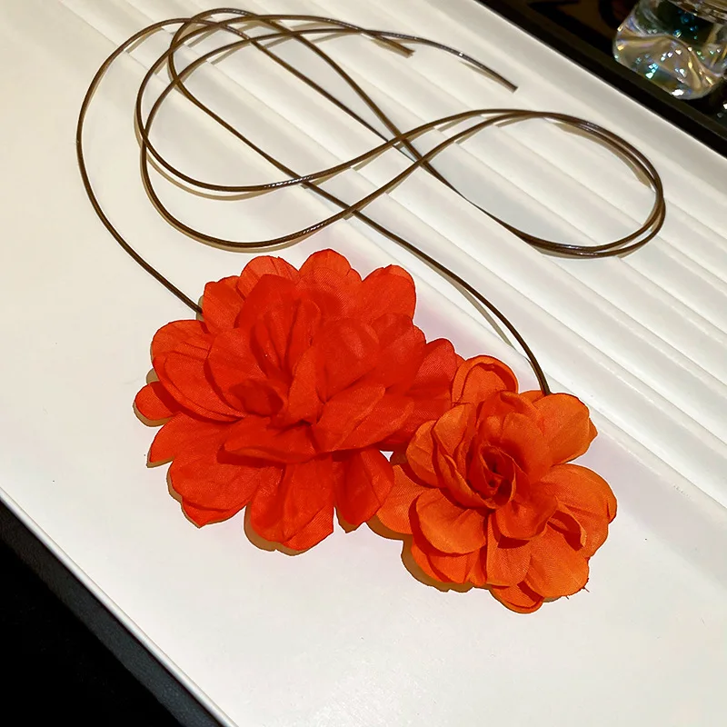 Корейское популярное ожерелье с красным пламенем и эластичной веревкой бумажное