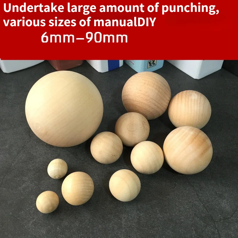 

6-9mm Natural Wooden Balls Lead-free Round Spacer Wooden Beads Sphere Crafts Supplies For Jewelry Bracelet Making DIY No Hole