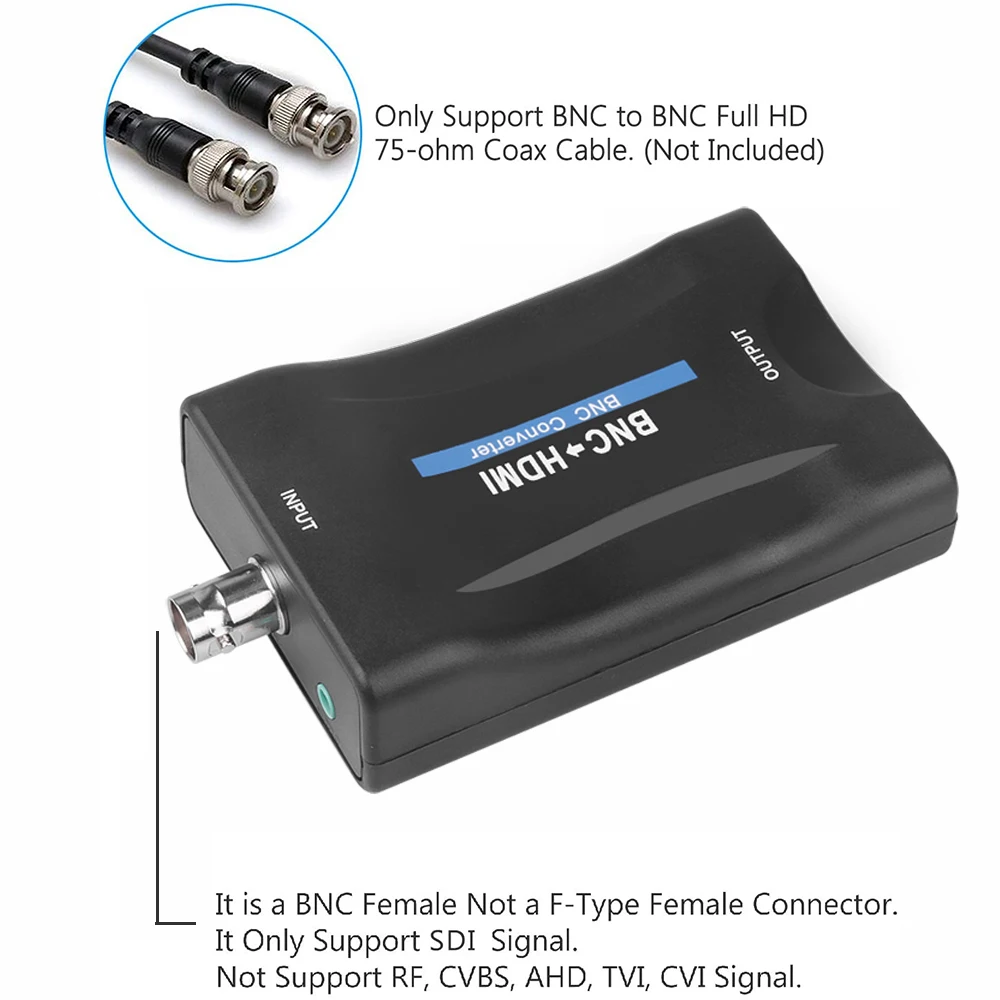 Преобразователь BNC в HDMI-совместимый преобразователь 1080P/720P для видеорегистратора