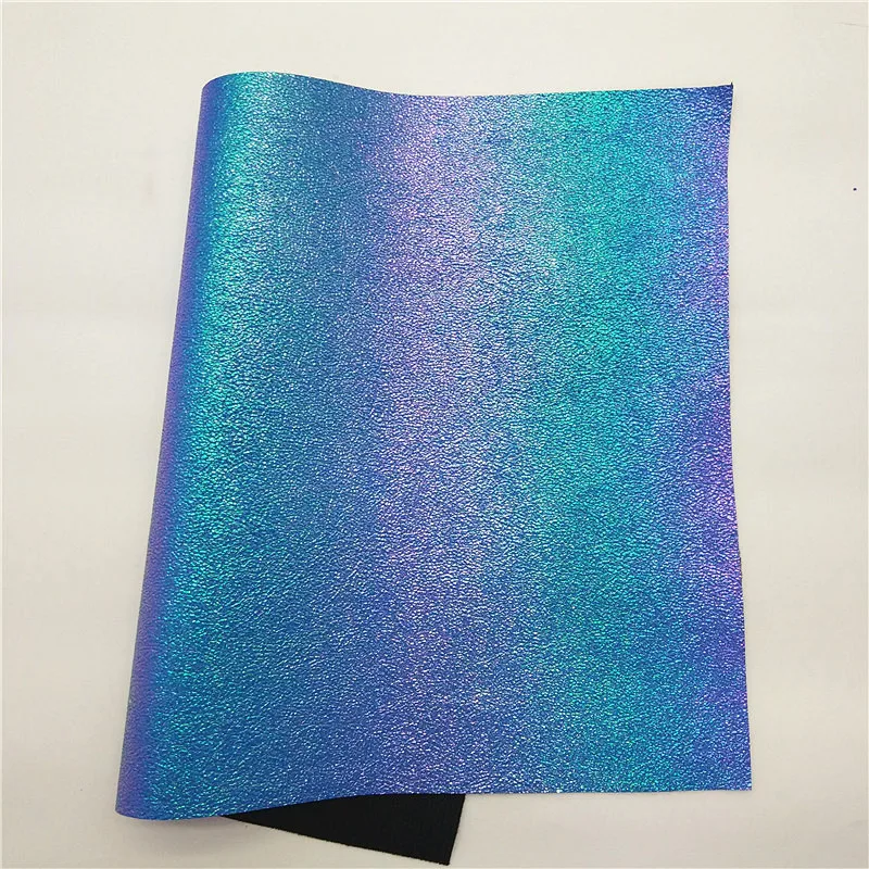 Зеленая массивная блестящая кожа с цветочным принтом звезды Синтетическая винил