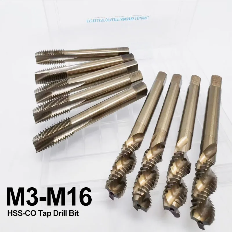 

M35 Cobalt Screw Thread Tap Drill Bit HSS-Co Spiral Pointed Flute Metric M2-M16 Machine Plug Tap Right Hand For Stainless Steel