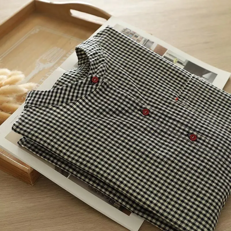 Рубашка с длинным рукавом женская хлопковая Повседневная Свободная блузка в