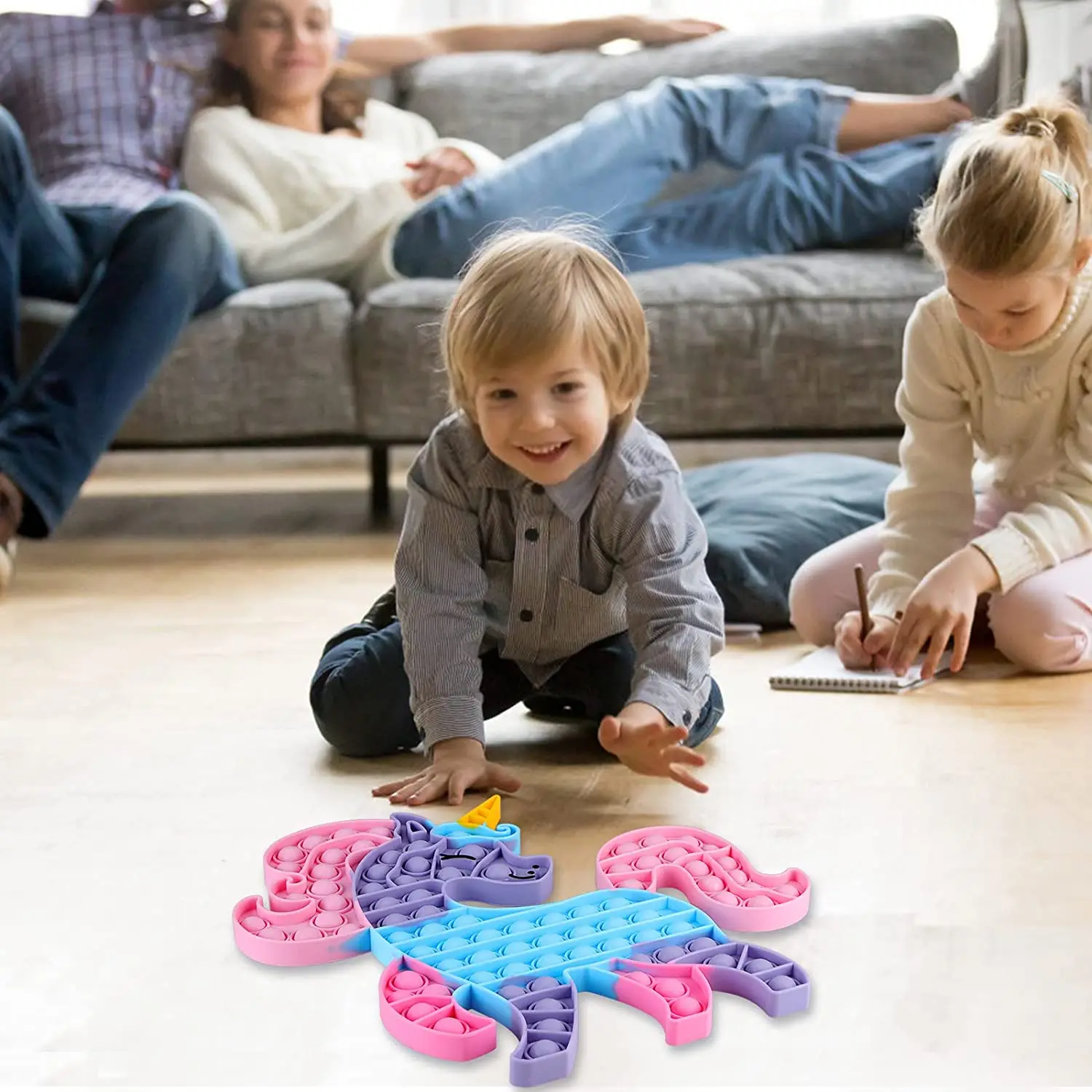 Игрушки-антистресс большого размера Сумка единорог радужные пузырьки с большим