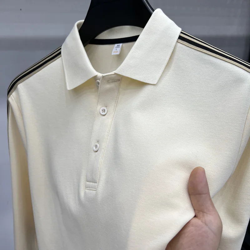 Высокая цветная блокирующая дизайнерская рубашка-поло с длинными рукавами