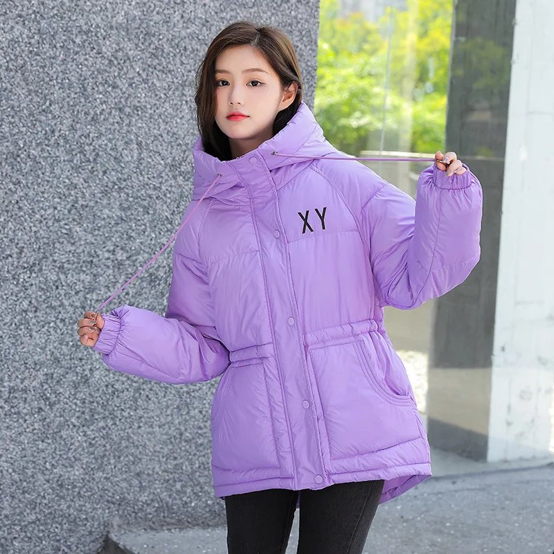 New 2021 Winter Parkas Coat Women Clothes Loose Hooded Candy colors Women's Winter Jacket student Warm Cotton Coat Outerwear