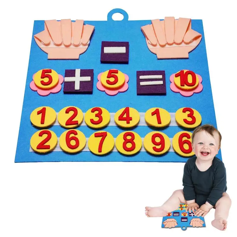 

Игрушки Монтессори, войлочная доска, игрушка с числами для пальцев, детские учебные пособия, Математические Игрушки для раннего развития интеллекта малышей