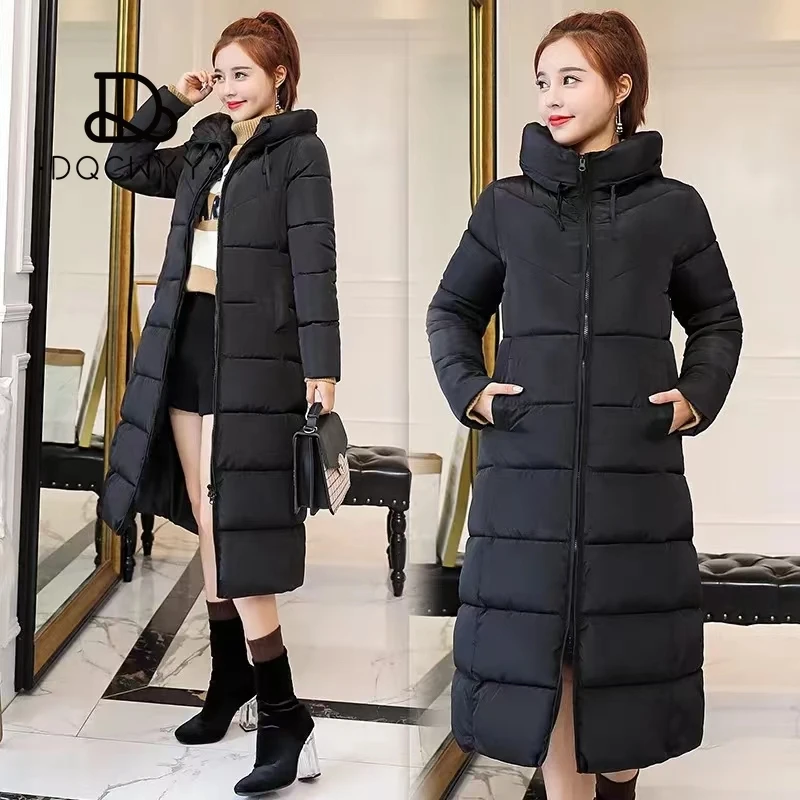 

Women's Jacket Long Parkas Winter New Coat Women Casual Cotton Jackets Slim Hooded Thick Warm Oversize Fashion Winter Coat Women