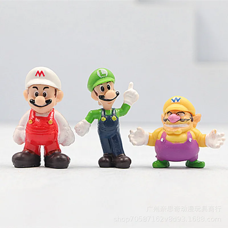 

48pcs Super Mario Bros PVC Model Doll Anime Figures Toys Luigi Yoshi Donkey Kong Wario Collectible Models Toy Kids Birthday Gift