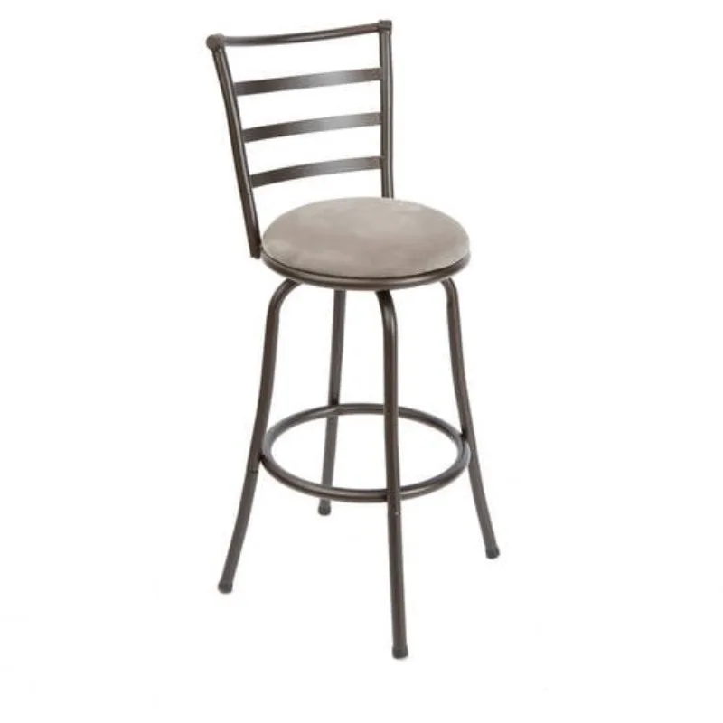 

Mainstays Indoor Adjustable 24" or 29" Swivel Barstool, Grey Microfiber Cushion bar stools