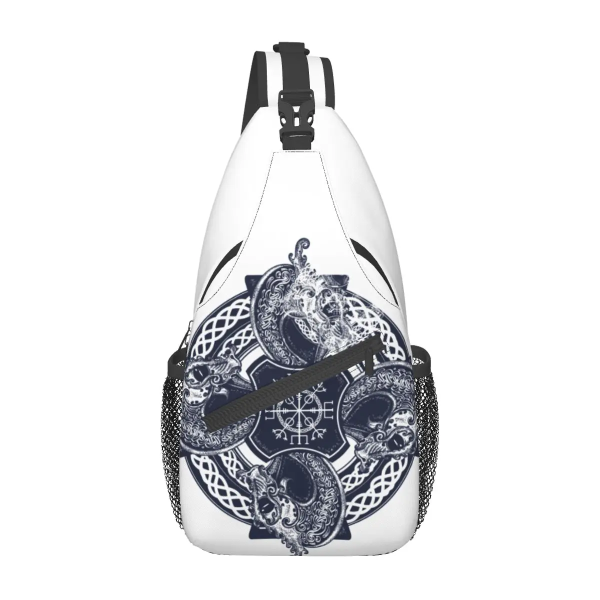 

Men Sling Pack Chest Shoulder Crossbody Bag Women Celtic Dragons Viking Biker Satchel Handbag Phone Bag