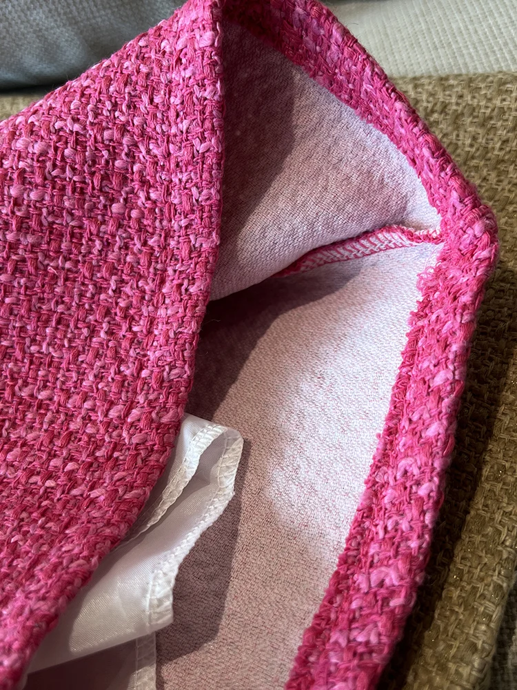 QOERLIN Твидовые мини-юбки женские с высокой талией на молнии сзади короткие юбки 2024