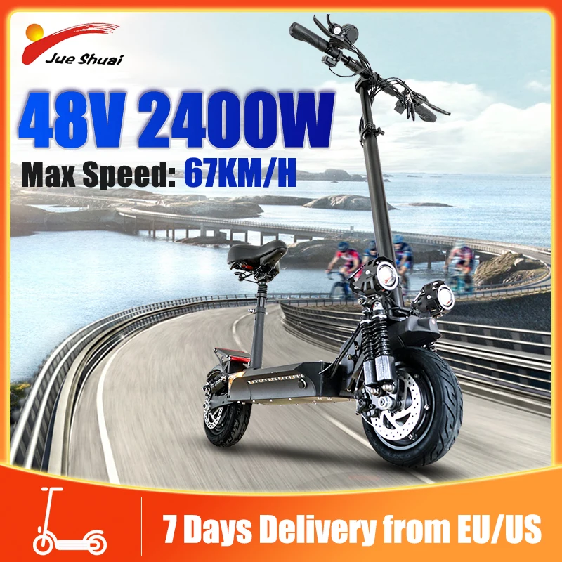 

Jueshuai X500 Electric Scooter 48V 2400W Dual Motor Electric Scooters Adults with Seat 67KM/H Speed E Scooter Dropshipping