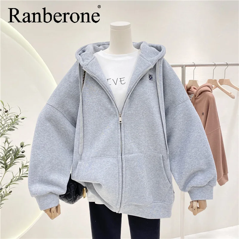 

NEEDBO Женская Куртка Свободная с длинными рукавами оверсайз свитера пальто Новинка весна осень свободная толстовка на молнии пара 2022 Новинка