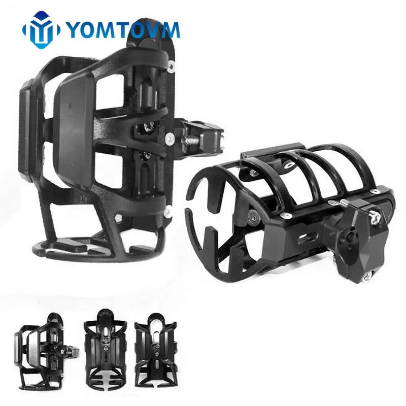 

Motorcycle CNC Drink Cup Stand Water Bottle Cup Holder Crash Bar Black Aluminum Alloy Rubber Beverages Holders Accessories
