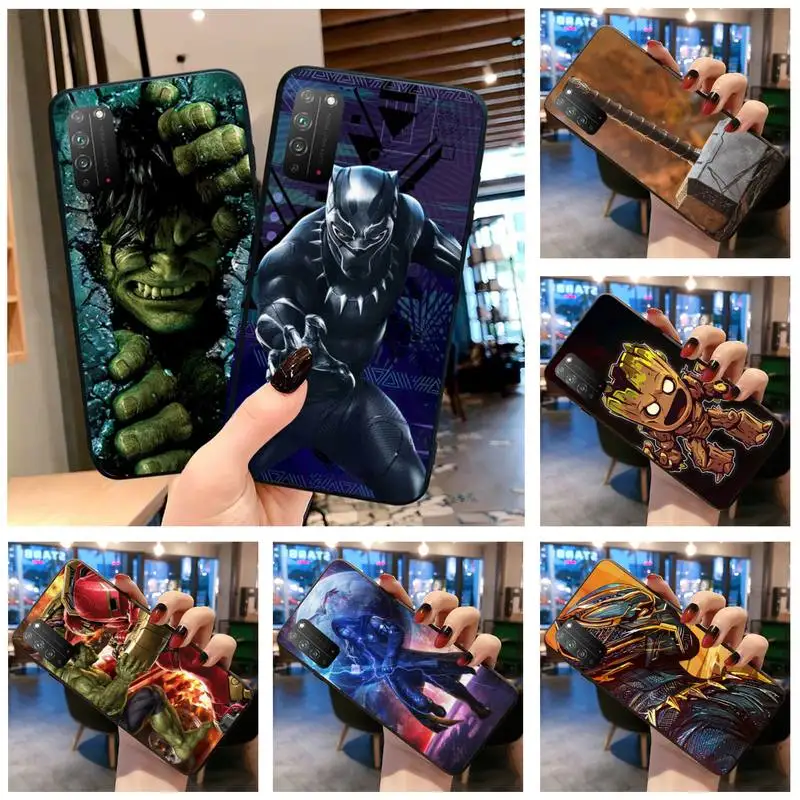 

Black Panther Hulk Groot Thor Phone Case for Huawei Honor 30 20 10 9 8 8x 8c v30 Lite view 7A pro