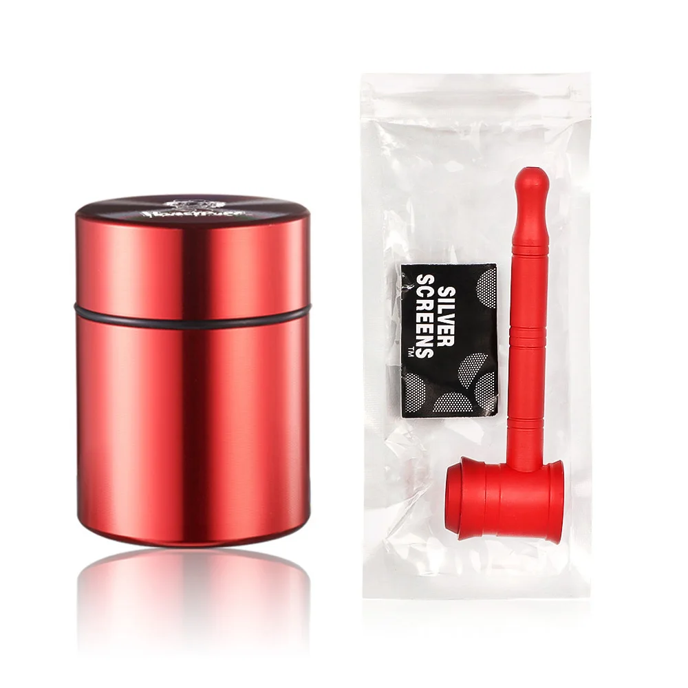 

Одноцветный герметичный контейнер с защитой от запаха, алюминиевая травяная банка для хранения чая, табачная трубка для курения