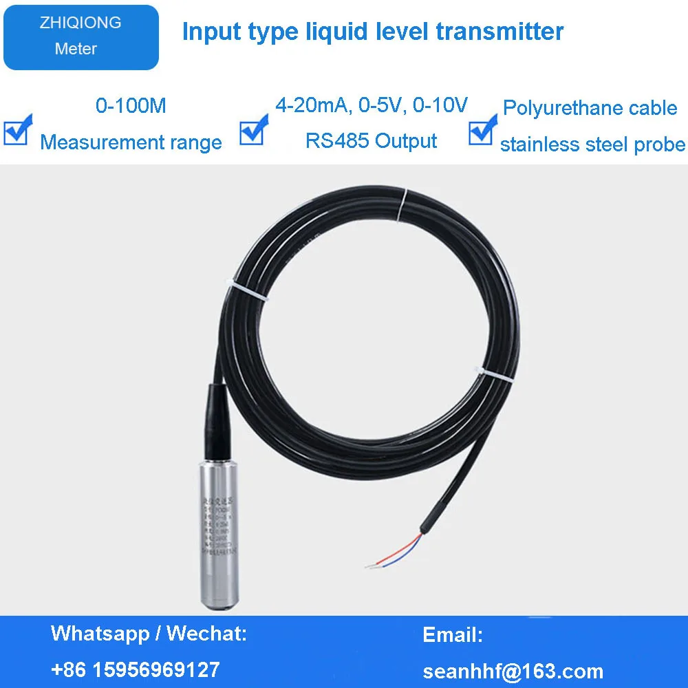 

Input type liquid level transmitter 4-20mA integrated diffusing silicon sensor 4-20ma, 0-5V,0-10V,RS485 output