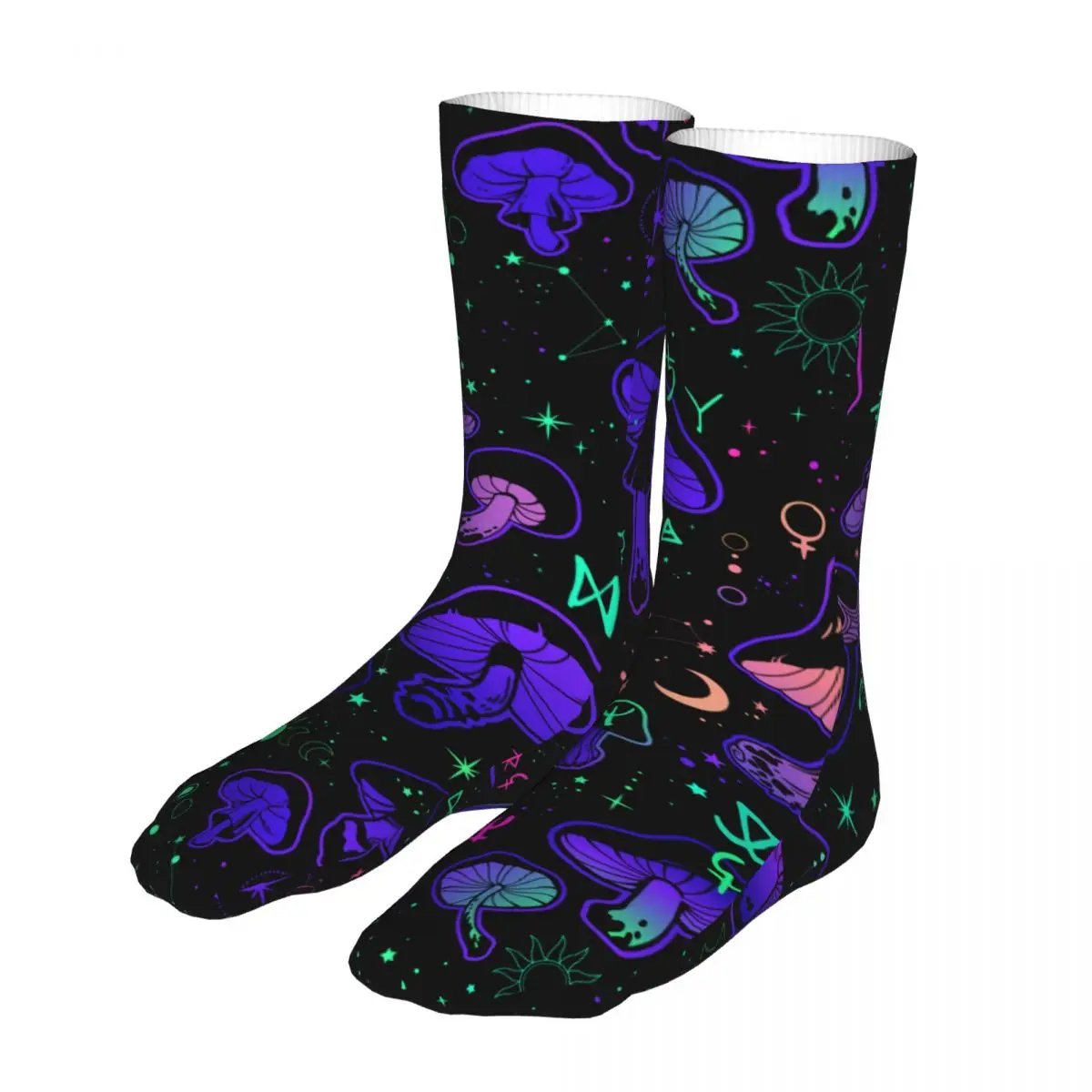 

Men Sport Magic Mushrooms With Occult Socks Cotton Harajuku Women Sock