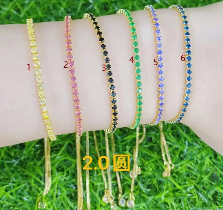 

Женский браслет-цепочка с фианитами, желтый, синий, черный браслет с кристаллами, подлинное Ювелирное Украшение, 1 шт., d4sfs