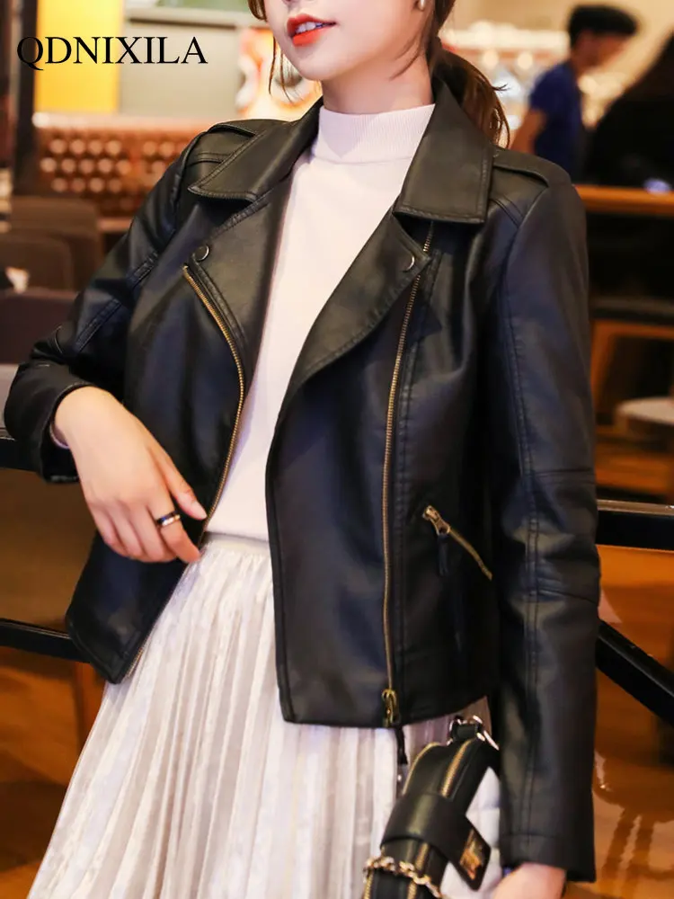 Jacket Women Autumn And Winter 2022 New Women's Clothes Short Style Slim Leather Jackets Women's Winter Coats Plush And Thicken