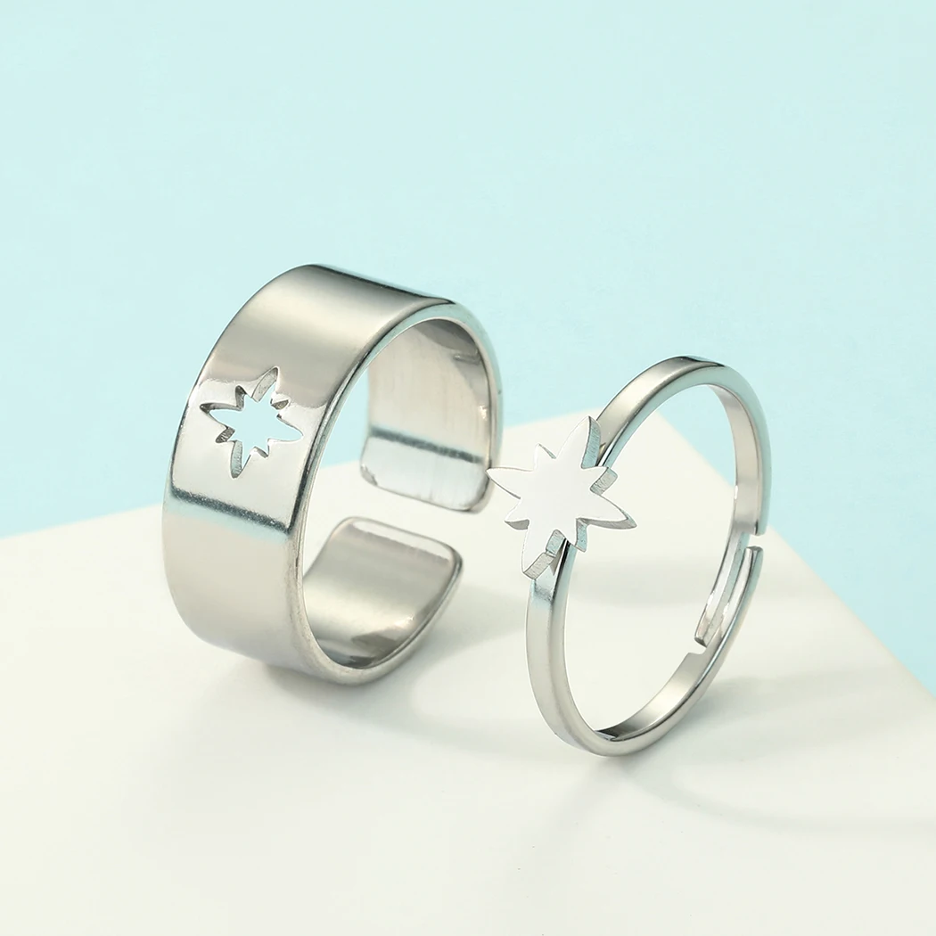 Комплект колец Todorova из нержавеющей стали для мужчин и женщин изысканное