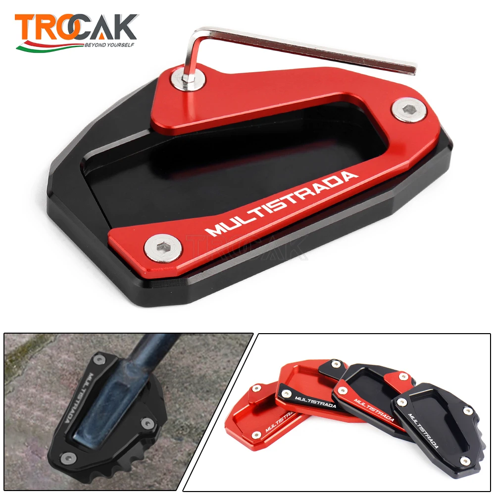 

NEW CNC Kickstand Foot Side Stand Extension Pad Support Plate For DUCATI Multistrada 950 1100 1200 1200S 1200GT 1260 Accessories