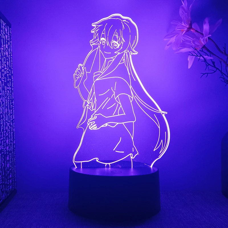 Future Diary Yuno Gasai Anime Figure 3d Led Lamp For Bedroom Manga Mirai Nikki Lava Night Lights Room Decor Kid's Gifts