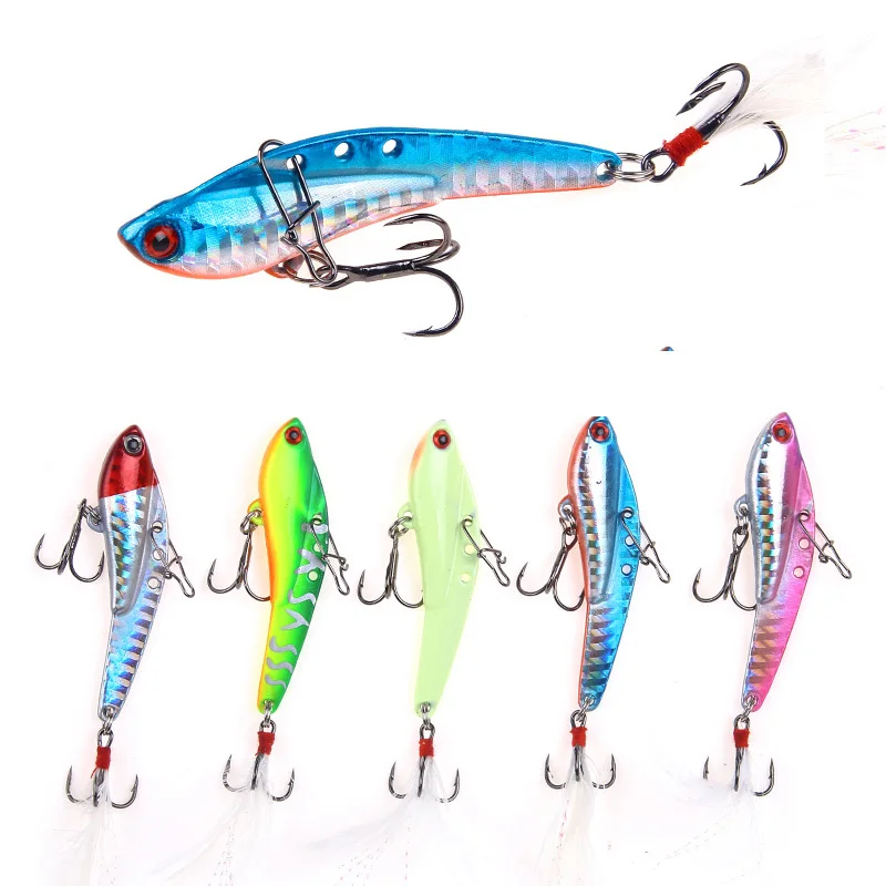 

XY-517 Luya VIB lure Fishing Swimbait 13/18/25/30g 6.5/7.5CM Sequins Tying Iron Plate Metal Sea Bass Artificial Trackle