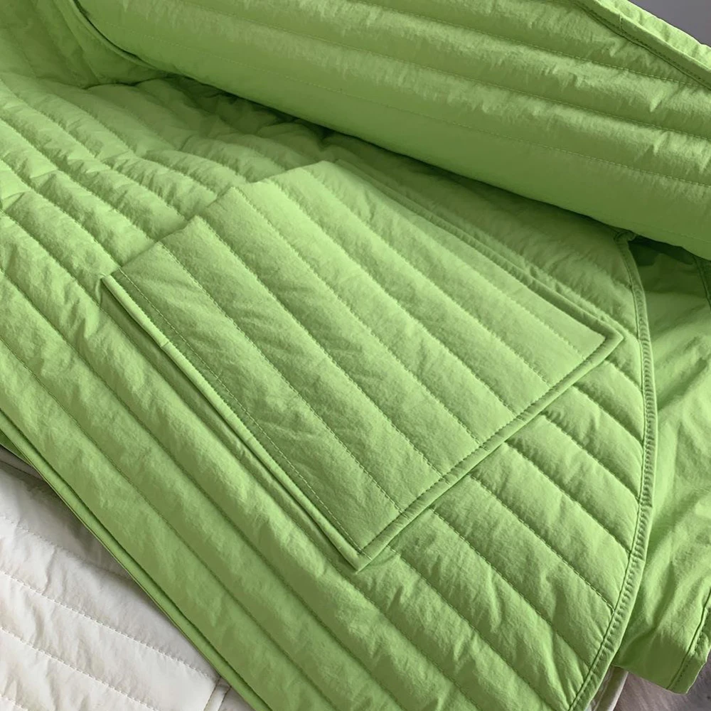 Green Coat Women Fall Winter Jacket 2022 Fashion Oversized Parkas Hood White Puffer Jackets
