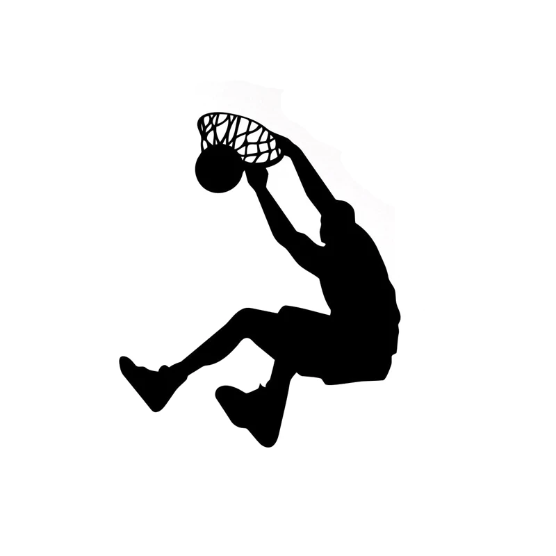 

Спортивная виниловая Автомобильная наклейка для баскетбола Slam Dunk, аксессуары для автомобиля, черный/серебристый цвет, 12 см * 10 см