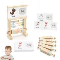 1set kids wooden blocks montessori abacus board toy children spell word educational baby accessories puzzle arithmetic baby game
