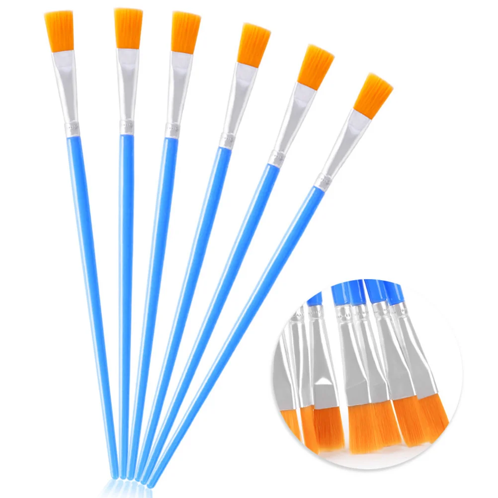 

50 Pcs Watercolor Brush Nylon Flat Child Kid Suit Acrylic Paint Brushes Painting
