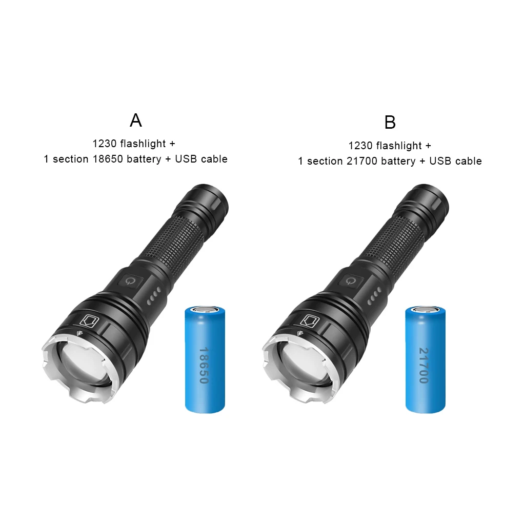 

Rechargeable Flashlight Powerful Torch Spotlights Long Range Multi-purpose Emergency light Camping Hiking Search