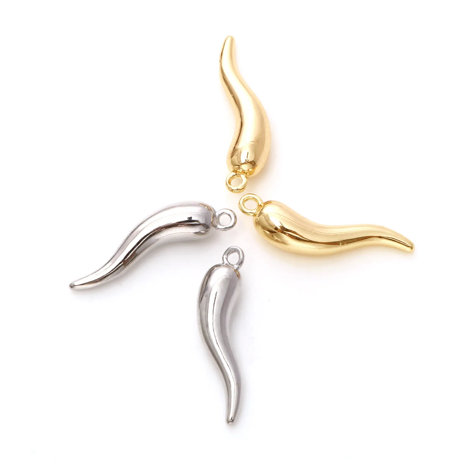 5 шт. медные Подвески Чили 3D в форме перца чили Бронзовый Золотой цвет подвески из