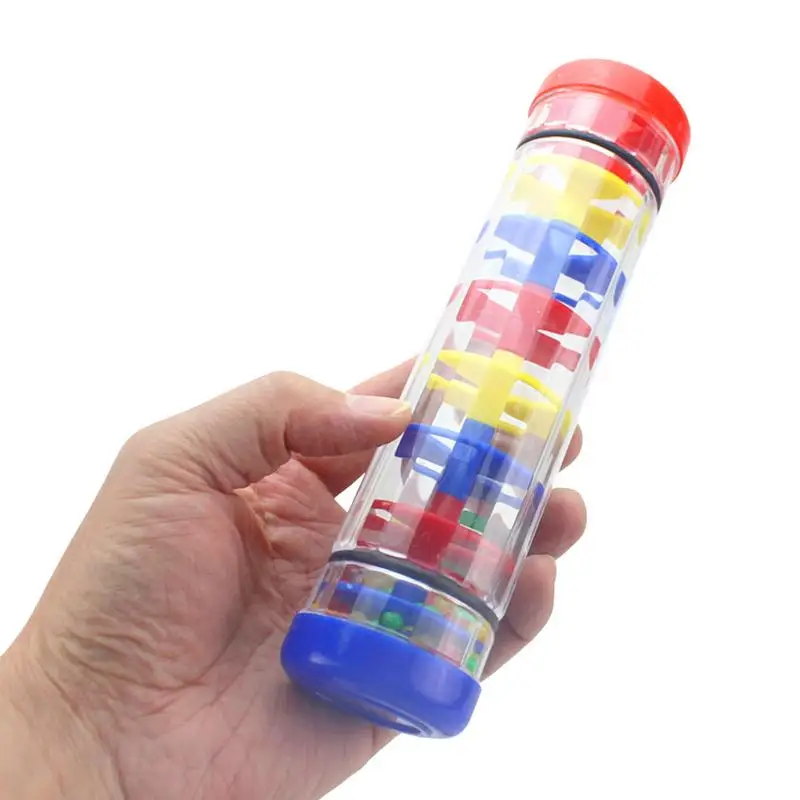 

Baby Rain Stick Rainmaker Toy Rainbow Mini Wooden Musical Shake Beaded Raindrops Rattle Rainmaker Toy For Baby Shaking Early