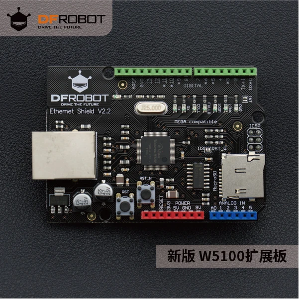 DFRobot поддерживает плата расширения Arduino Ethernet W5100 с рекомендации по гнезду SD-карты