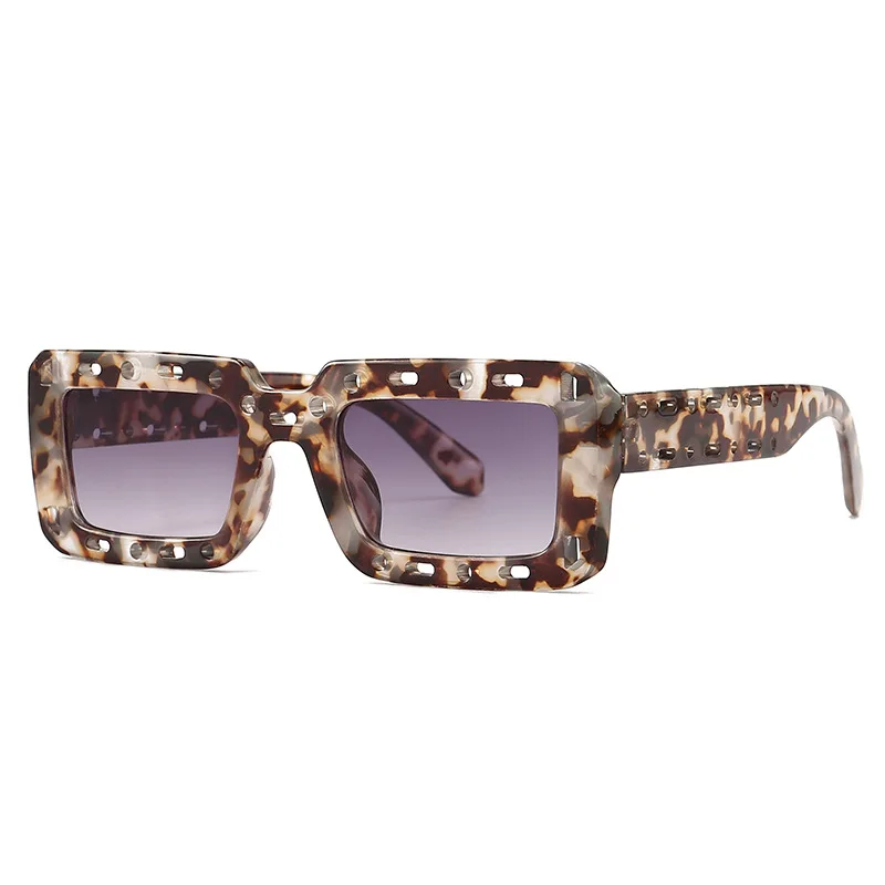 LNFCXI Colorful Fashion Rectangle Gradient Sunglasses Women Men Retro Unique Hollow Square Sun Glasses Shades UV400 |