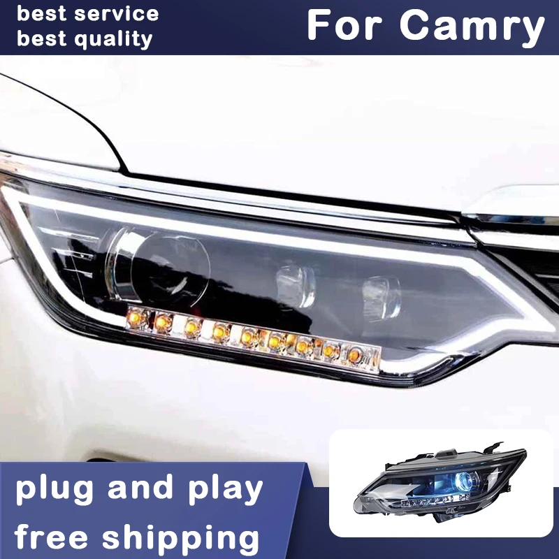 

Стайлинг автомобиля, фары для Toyota светодиодная фара дальнего света Camry 2015-2017, фара головного света, аксессуары для автомобиля
