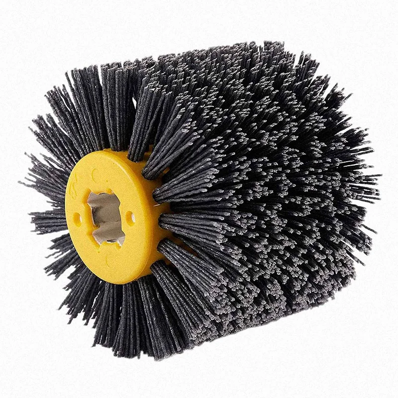 P120 3 Pcs Nylon Abrasive Wire Dupont Drum Polishing Wheel Electric Brush For Woodworking Metalworking