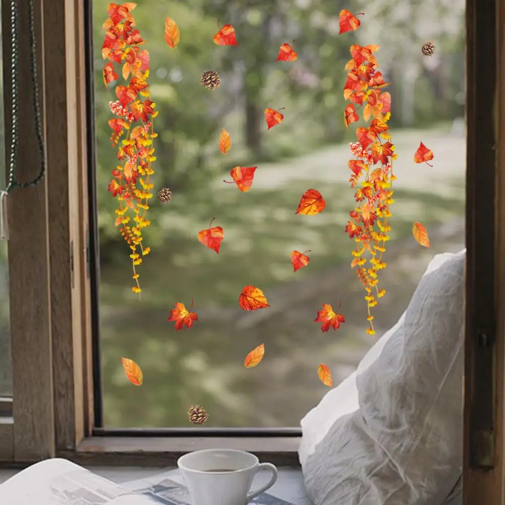 Наклейки на стену в виде кленовых листьев праздничное украшение День