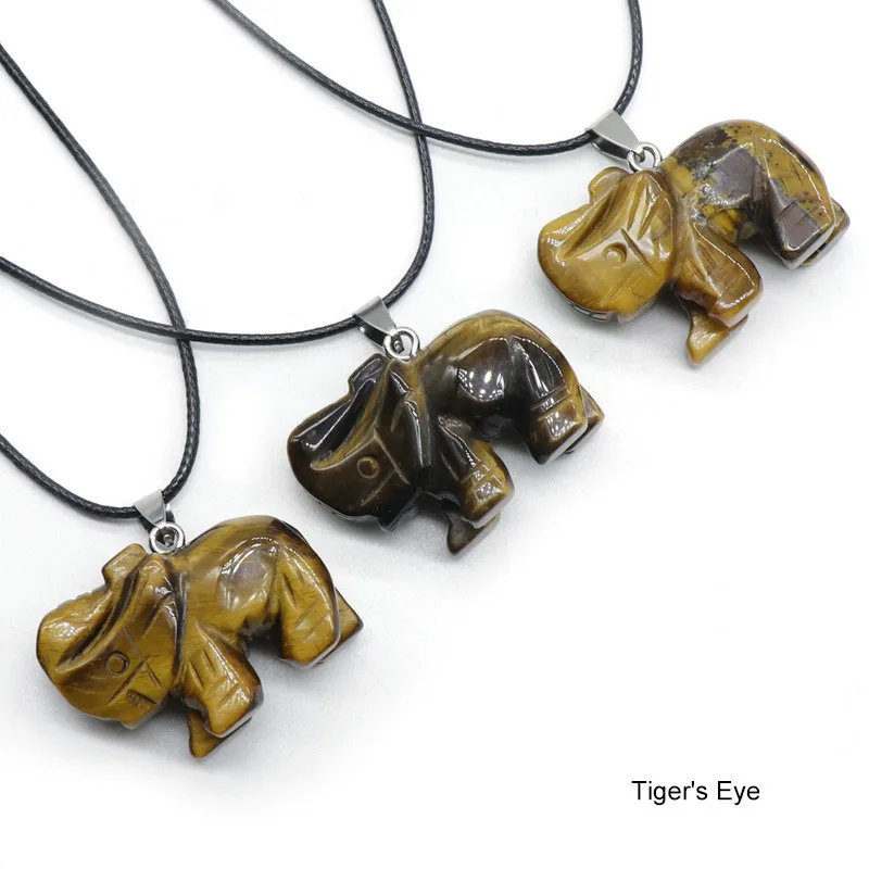 Ожерелье с подвеской в виде слона из хрустального Агата для женщин и девочек |