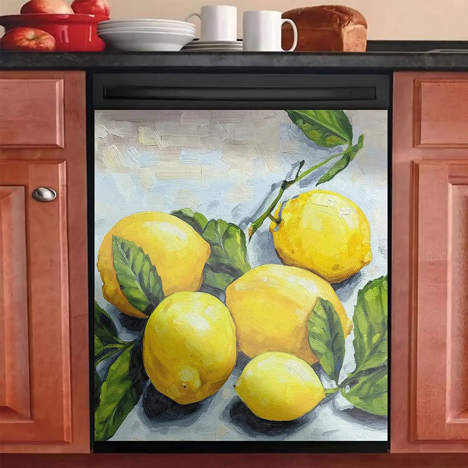 

Картина маслом лимон Декор посудомоечная машина Магнитная крышка стикер фермерский магнитный холодильник панели наклейка на холодильник ...