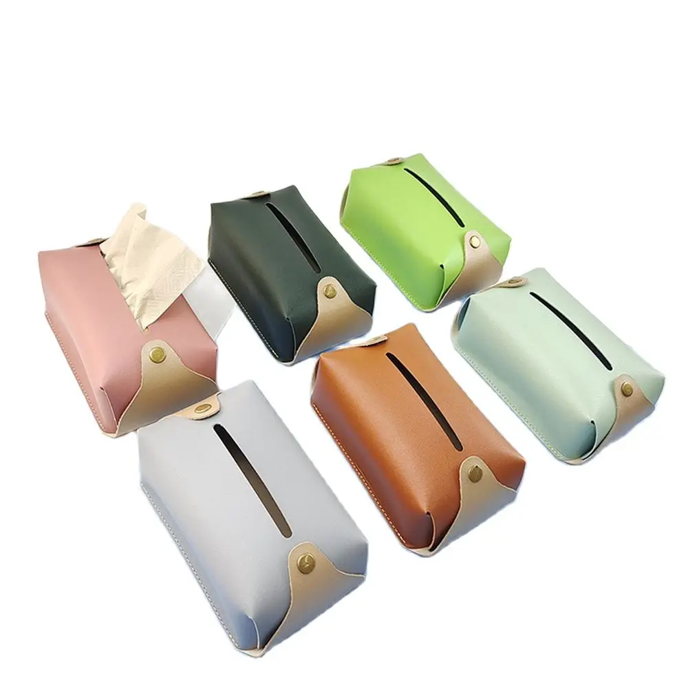 

Коробка из искусственной кожи для салфеток, простой бытовой держатель для салфеток, украшение для гостиной, спальни, нордическая большая бу...