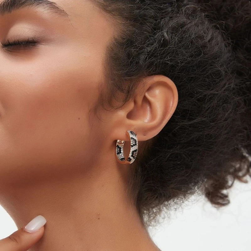 Женские популярные круглые серьги-кольца с леопардовым дизайном ювелирные