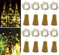 10pcs solar wine bottle lights 20 led solar cork string light copper wire fairy light for holiday christmas wedding party decor