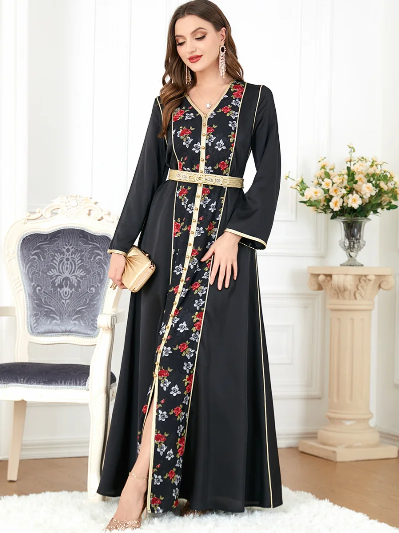Ramadan Muslim Kaftan Maxi Dress Women Dubai Abayas Luxury Evening Gown Moroccan Caftan Arabic Jalabiya Robe Djellaba Femme
